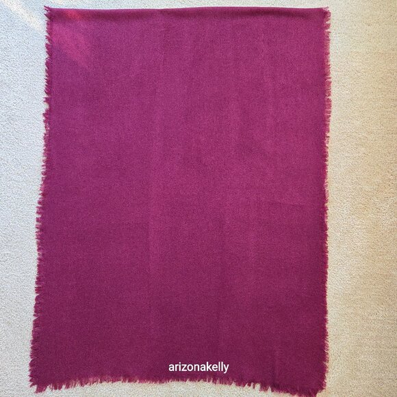 Accessories - Oversized Wool (wool/cashmere?) Woven Scarf Burgundy